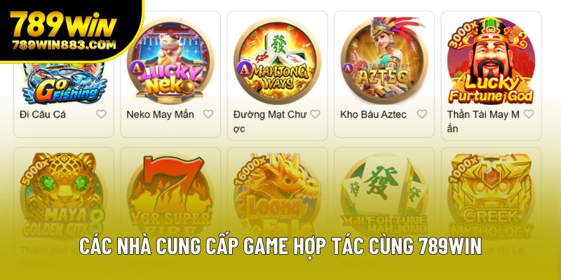 Các nhà cung cấp game hợp tác cùng 789win